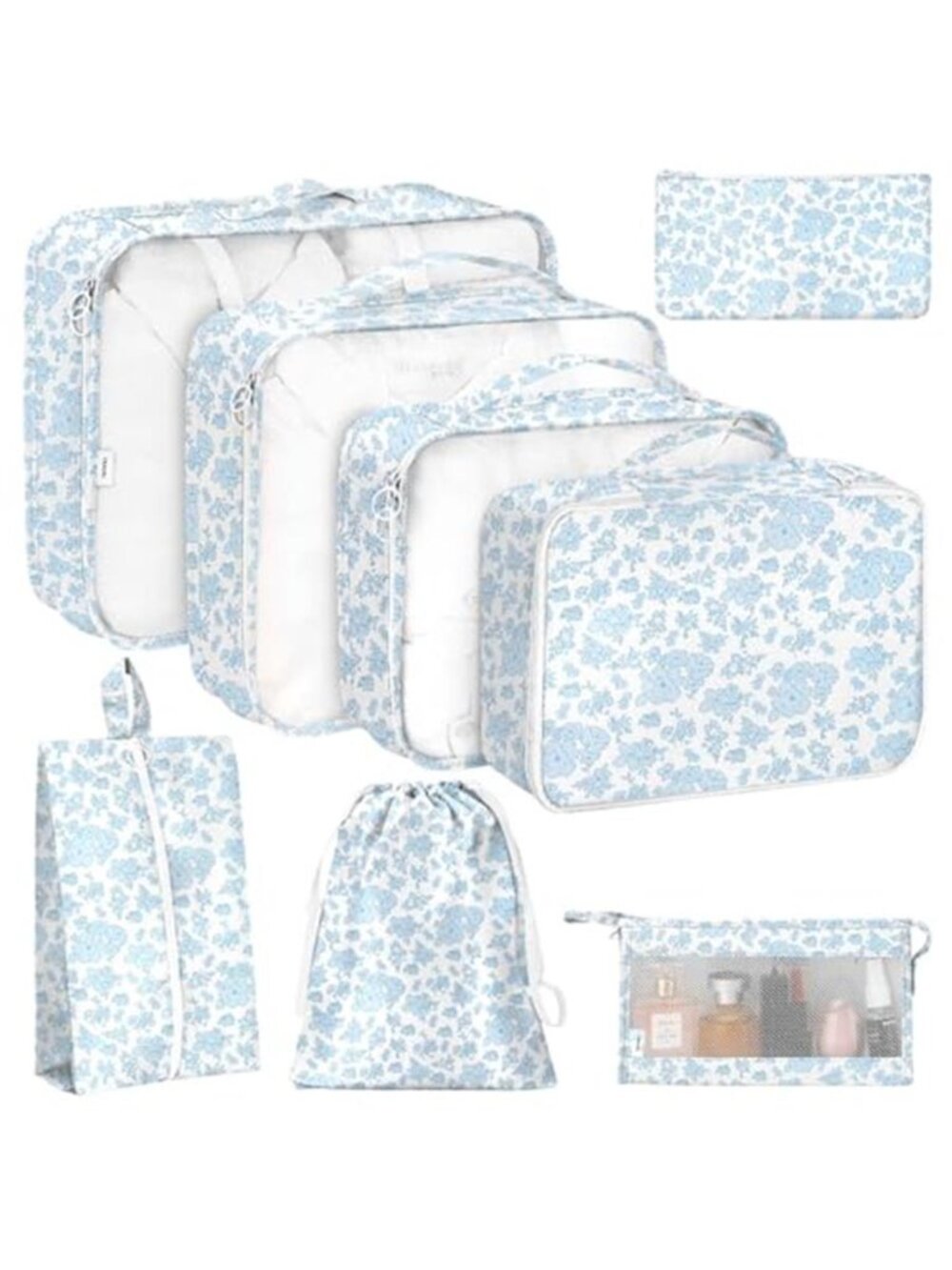 8 Pcs Packing Cubes Travel Luggage Organizer Suitcase Storage Bags Toiletry Bags